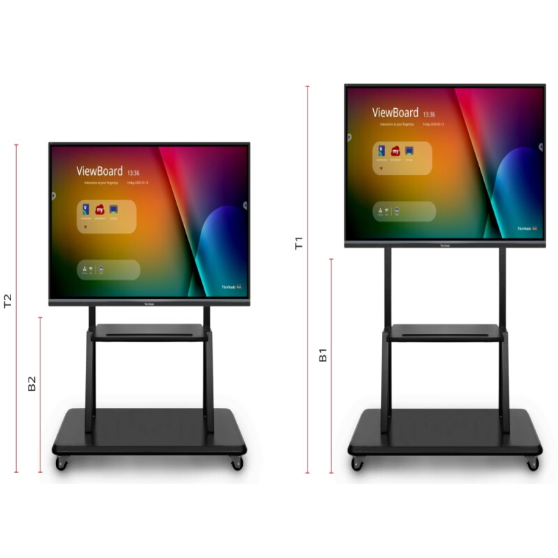 Viewboard Trolley Stand , support 55" up to 86" (Wall mount included)